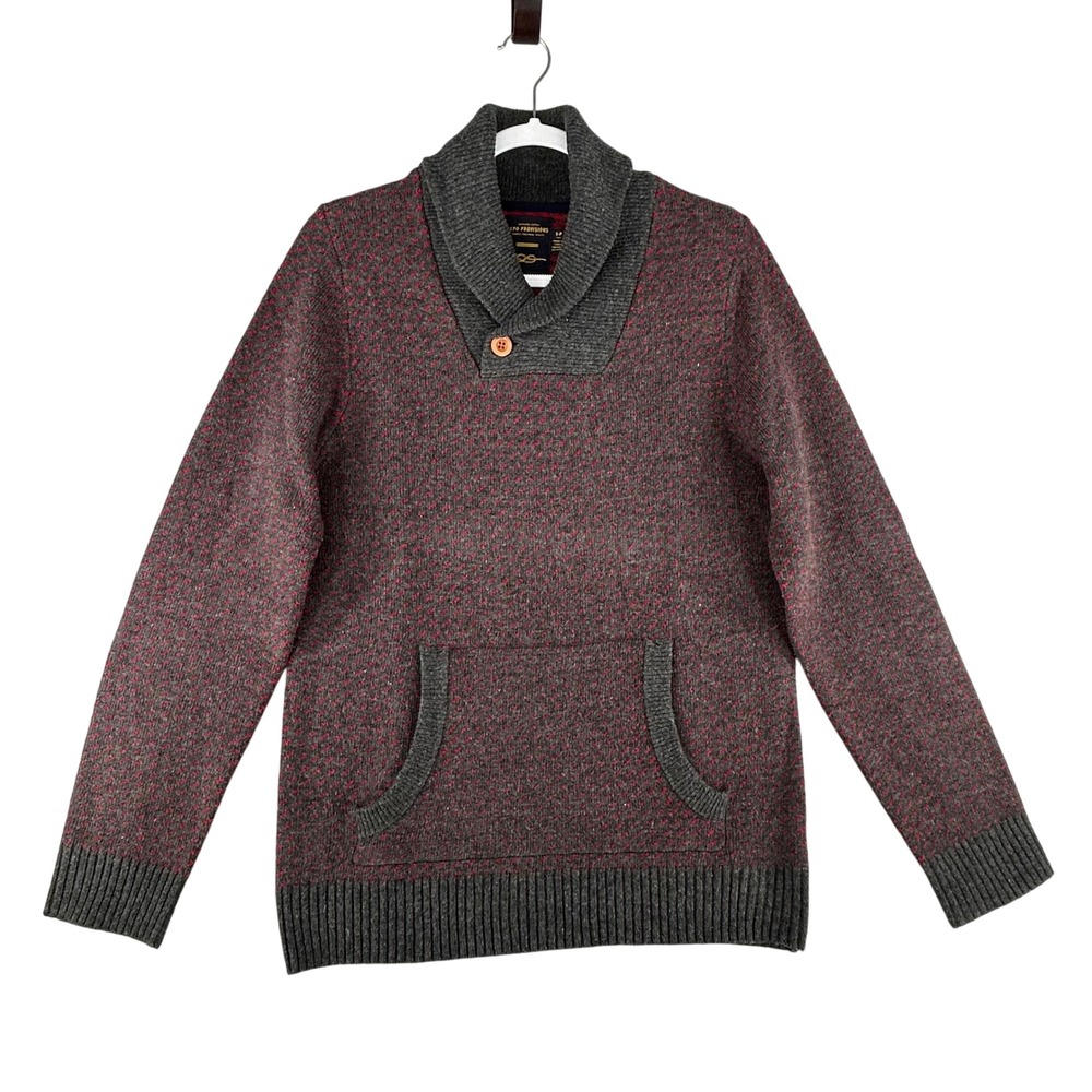 CPO PROVISIONS‎ Wool Blend Shawl Collar Speckled Knit Sweater Mens Size Small